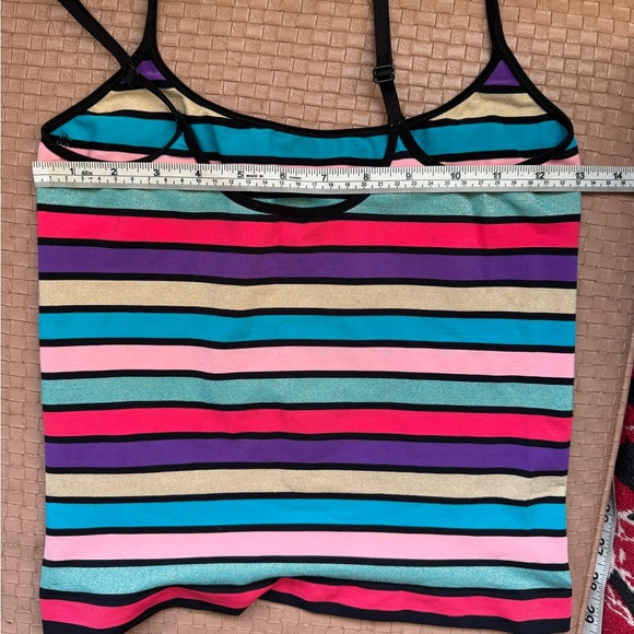 Body by Victoria secret glitter striped layer cami tank top vintage large nwot - Picture 10 of 13